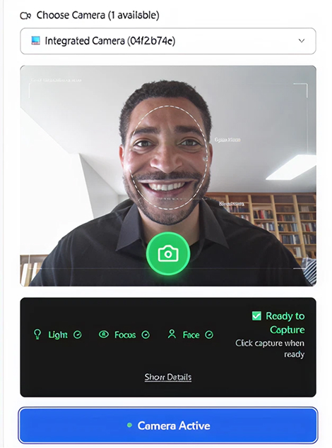 web-based, employee photo capture tool