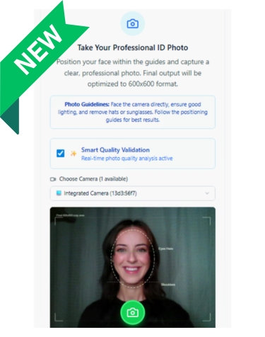 IDP EasyCapture tool, web-based, employee photo capture tool